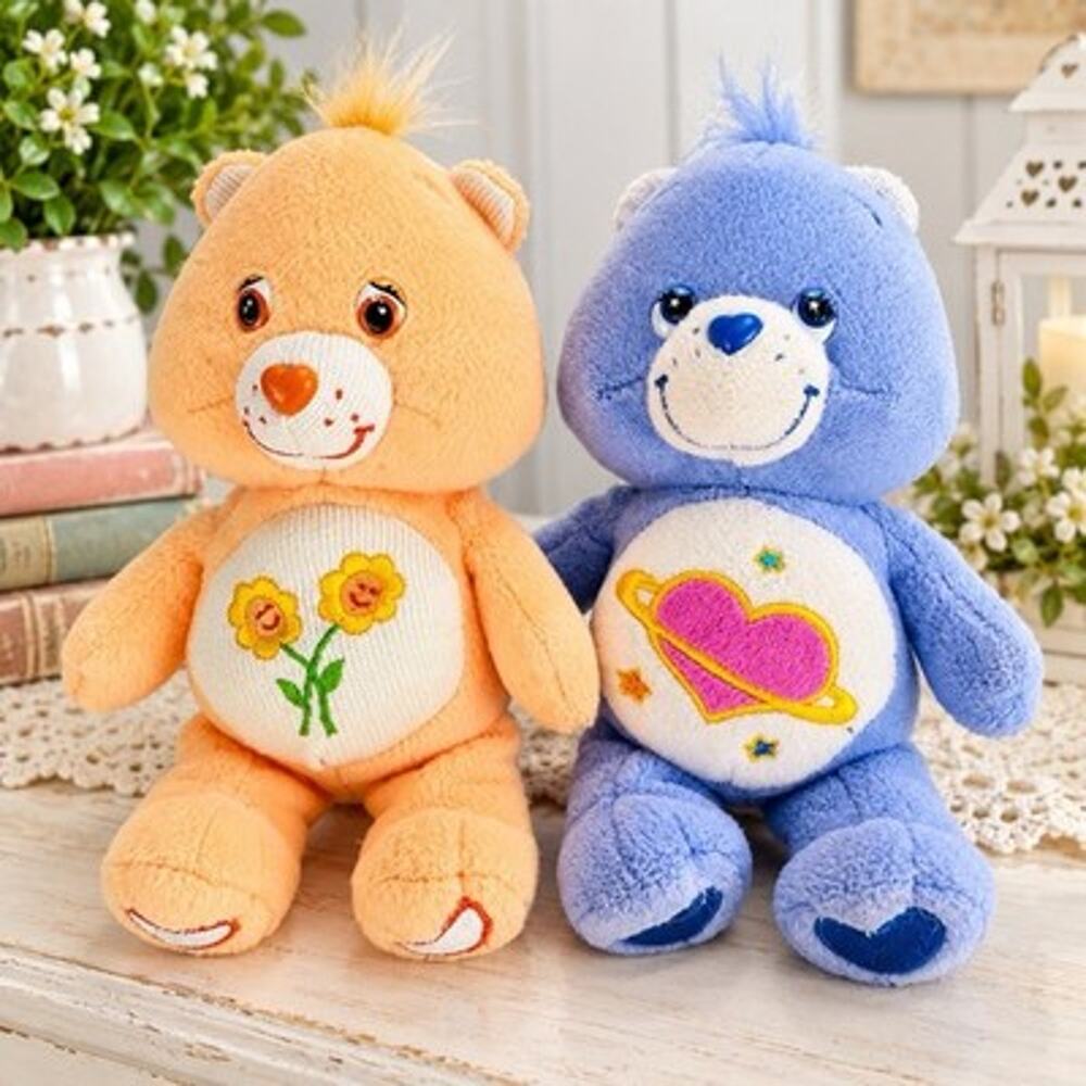 Care Bears 2004 Friend Bear Day Dream Bear Plush Lot of 2 Play Along 8”